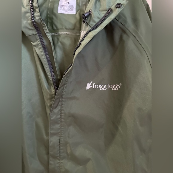 Frogg Toggs Mens Green Long Sleeve Zip Front Hooded Windbreaker Jacket Sz M/L - Picture 8 of 8